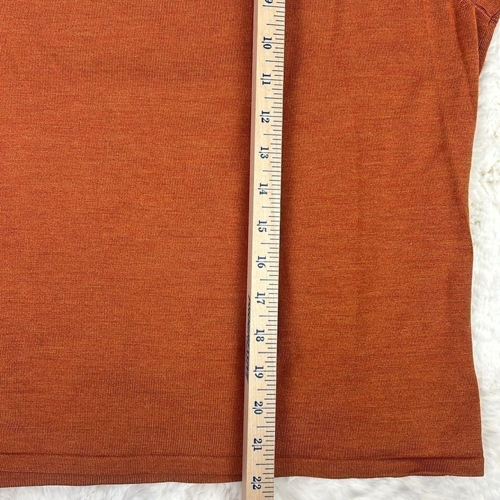 Silk Neiman Marcus Exclusive Crewneck Sweater with Bead Detail Burnt Orange - Picture 7 of 7